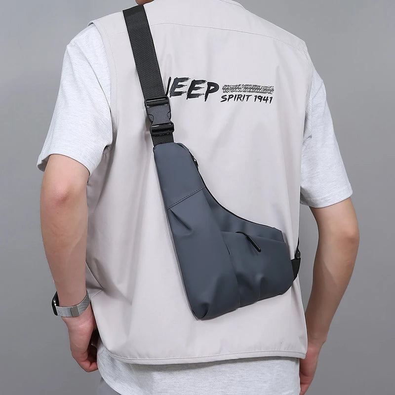 Men’s Nylon Chest Bag Crossbody Sling Pack Large Capacity Travel Sports