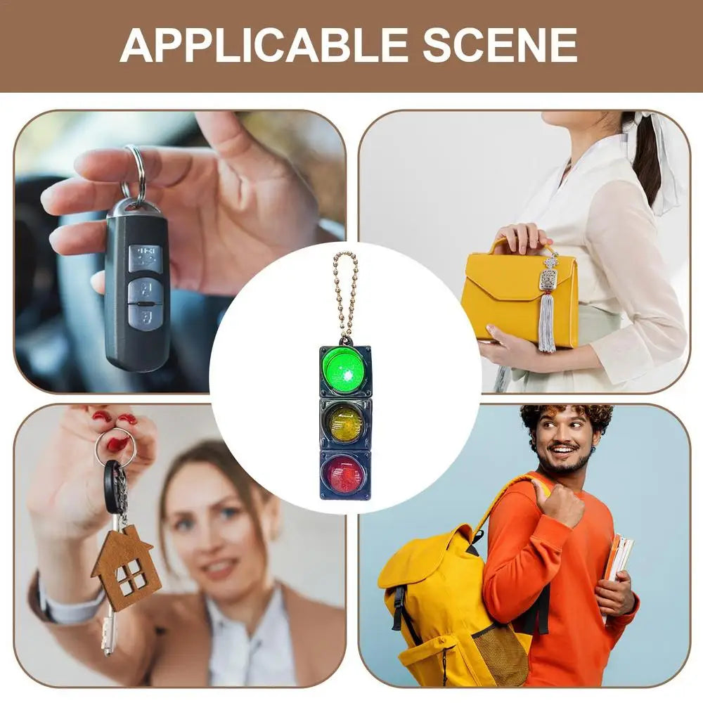 Creative Traffic Light LED Pedestrian Signal Key Ring – Novel Keychain for Kids & Adults