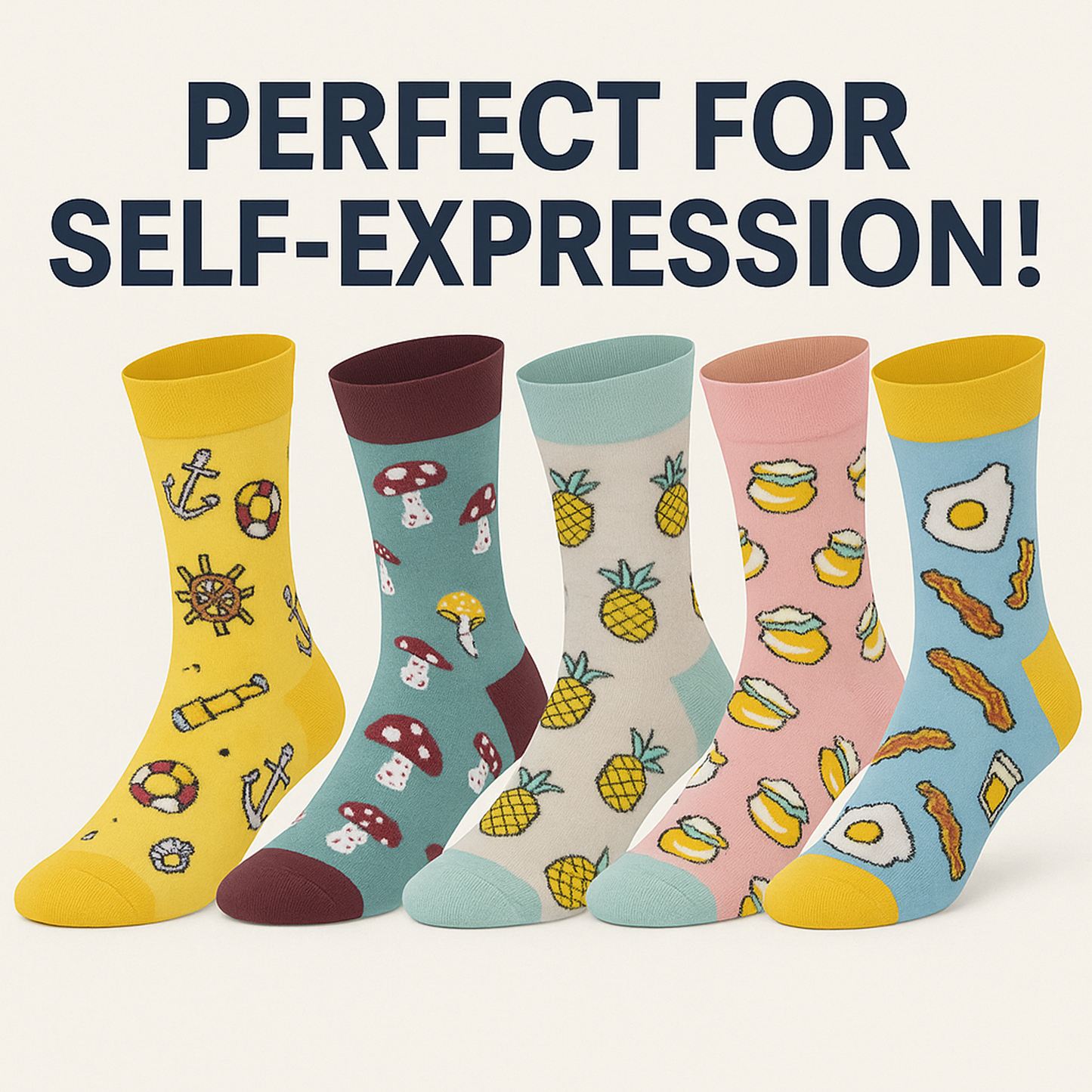 Funny Food Socks 3 Pairs Men Women Novelty Cotton Crew Unisex Gift