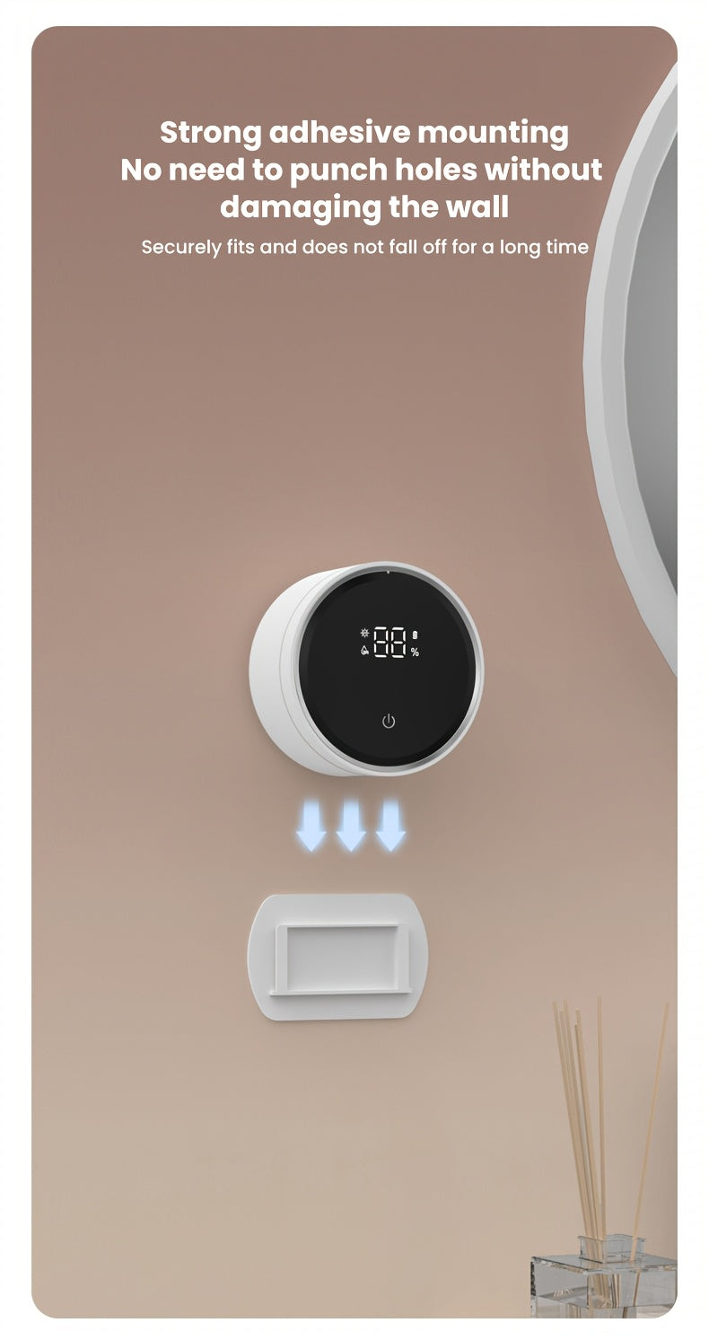 Smart Toothbrush Dryer Wall Mount USB LED Display Rotating Sterilizer ABS White