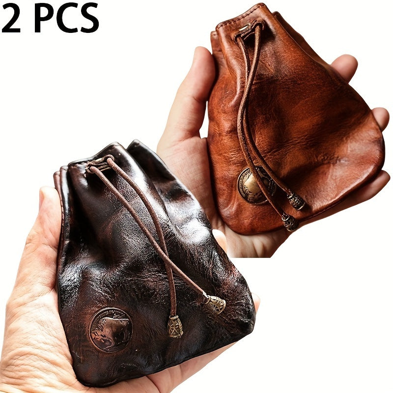Mini Viking Sporran Coin Purse Keychain Top-Grain Leather Waist Bag 1pc