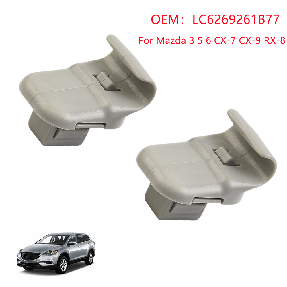 Sun Visor Clip Gray for Mazda 3 6 CX-7 CX-9 RX-8 MPV 2004–2009 Holder 2pcs