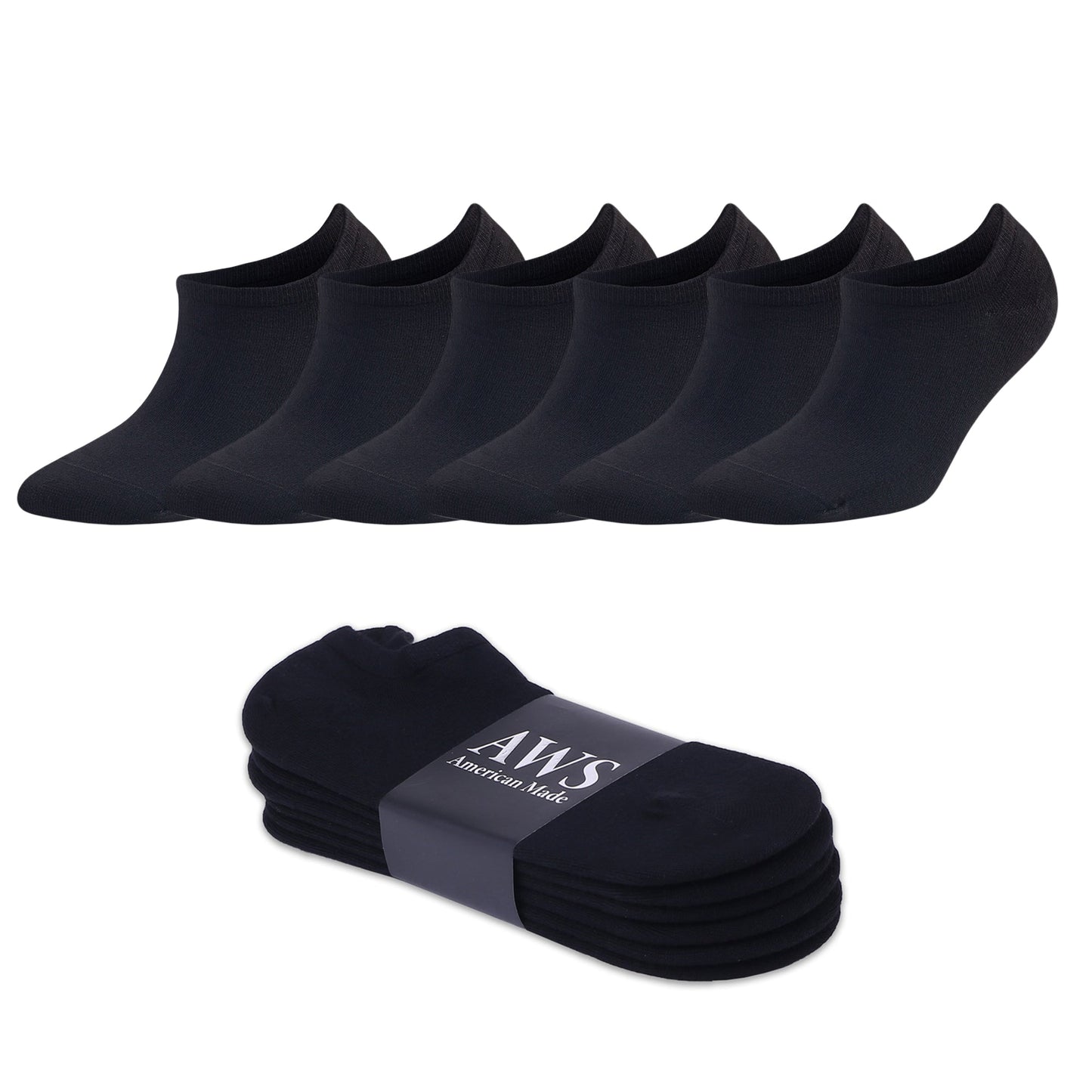 6 Pairs Men’s Bamboo No Show Socks Soft Breathable Moisture Wicking Size 8-11.5