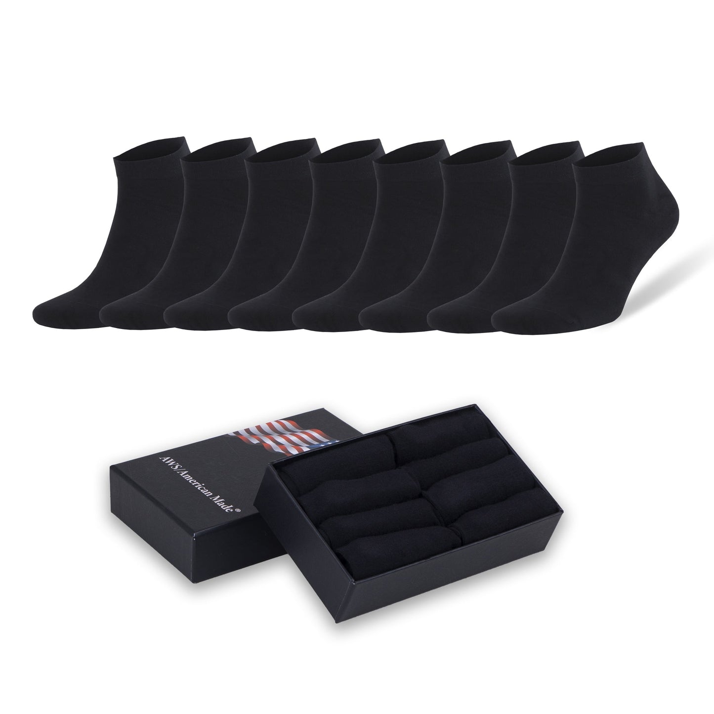Men's Bamboo Ankle Socks 8 Pairs Odor Control Moisture Wicking Breathable Gift Set