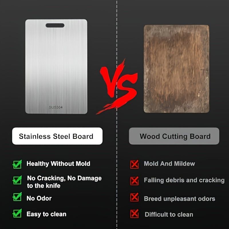 Titanium 2024 Double-Sided Stainless Steel Cutting Board 15x10 Kitchen