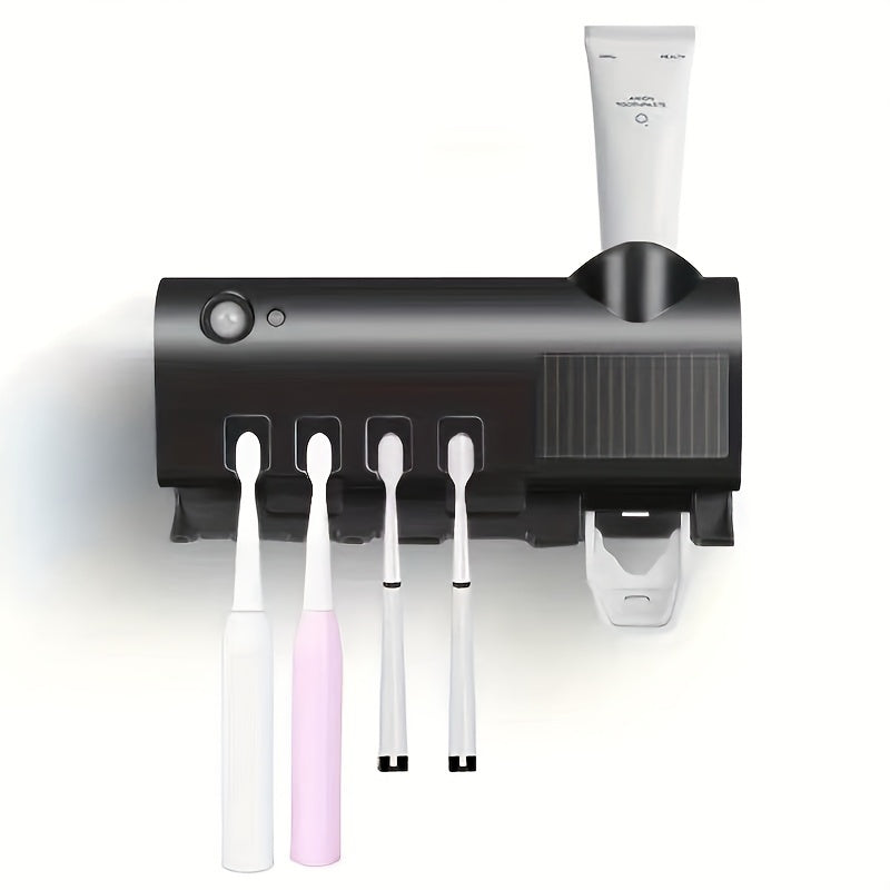 Wall Mount Toothbrush Sterilizer USB Solar Rechargeable Stand Smart Dryer 400mAh
