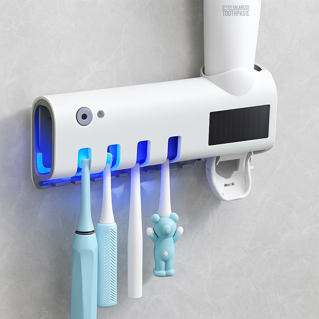 Wall Mount Toothbrush Sterilizer USB Solar Rechargeable Stand Smart Dryer 400mAh