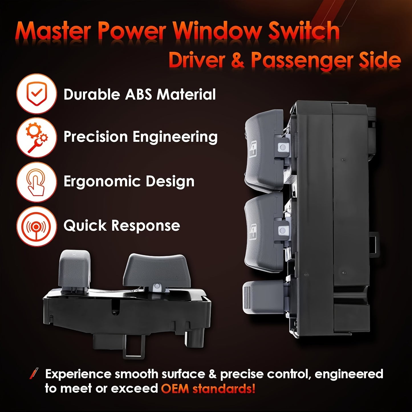 Power Window Switch For Chevy GMC 4-Door 1995–2001 Driver Passenger Side