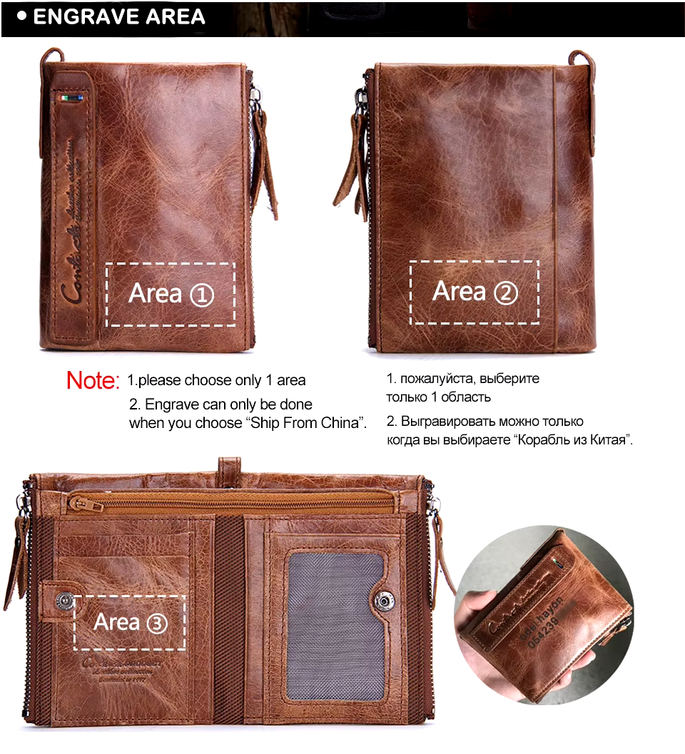 Men’s Genuine Leather Short Wallet with Coin Pocket & Card Holder