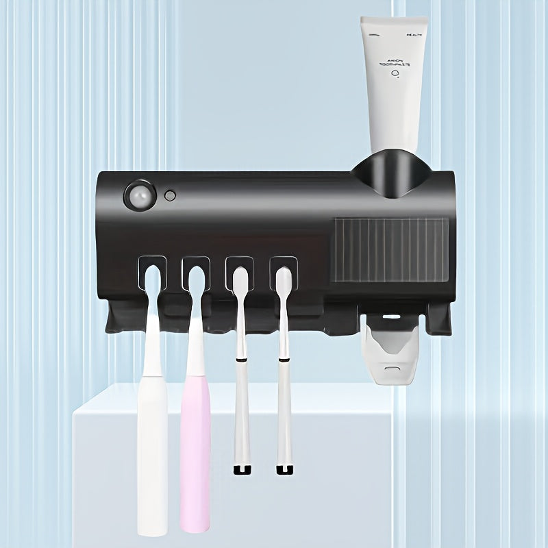 Wall Mount Toothbrush Sterilizer USB Solar Rechargeable Stand Smart Dryer 400mAh