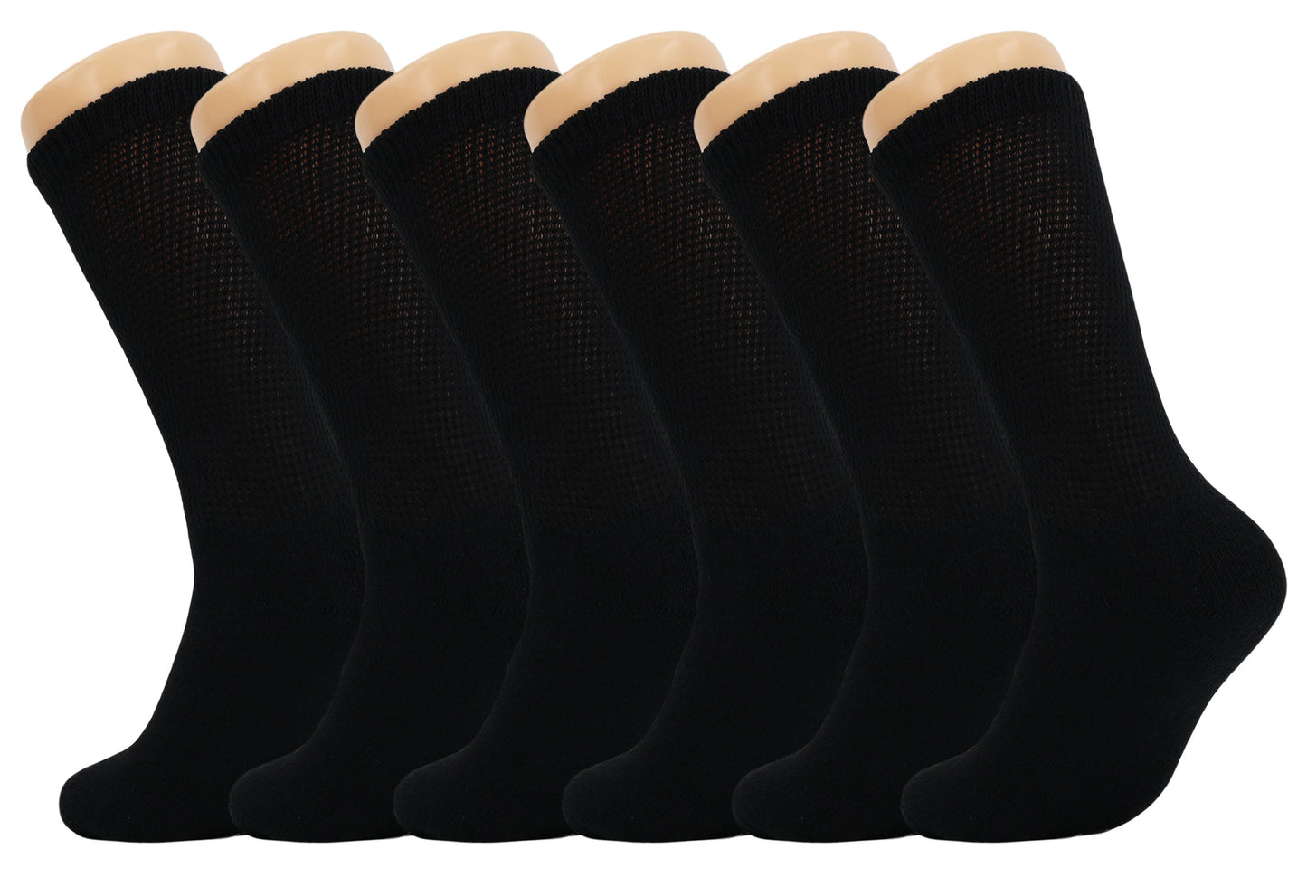 Diabetic Crew Socks for Men 6 Pairs Loose Fit Non-Binding Padded Sole Size 9-15