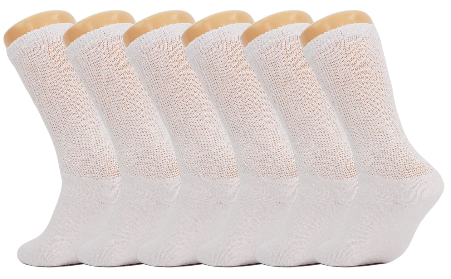 Diabetic Crew Socks for Men 6 Pairs Loose Fit Non-Binding Padded Sole Size 9-15