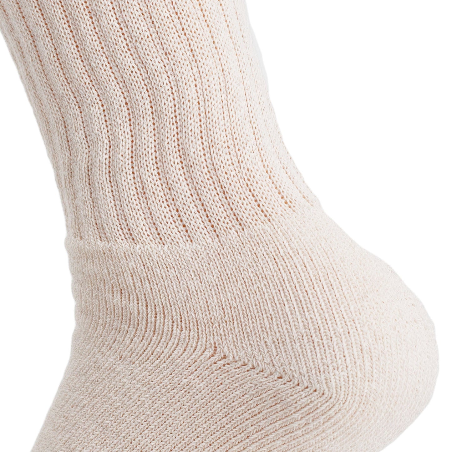 Women's Ecru Cotton Crew Socks 3 Pairs Cushioned Breathable Fit Shoe Size 5-10