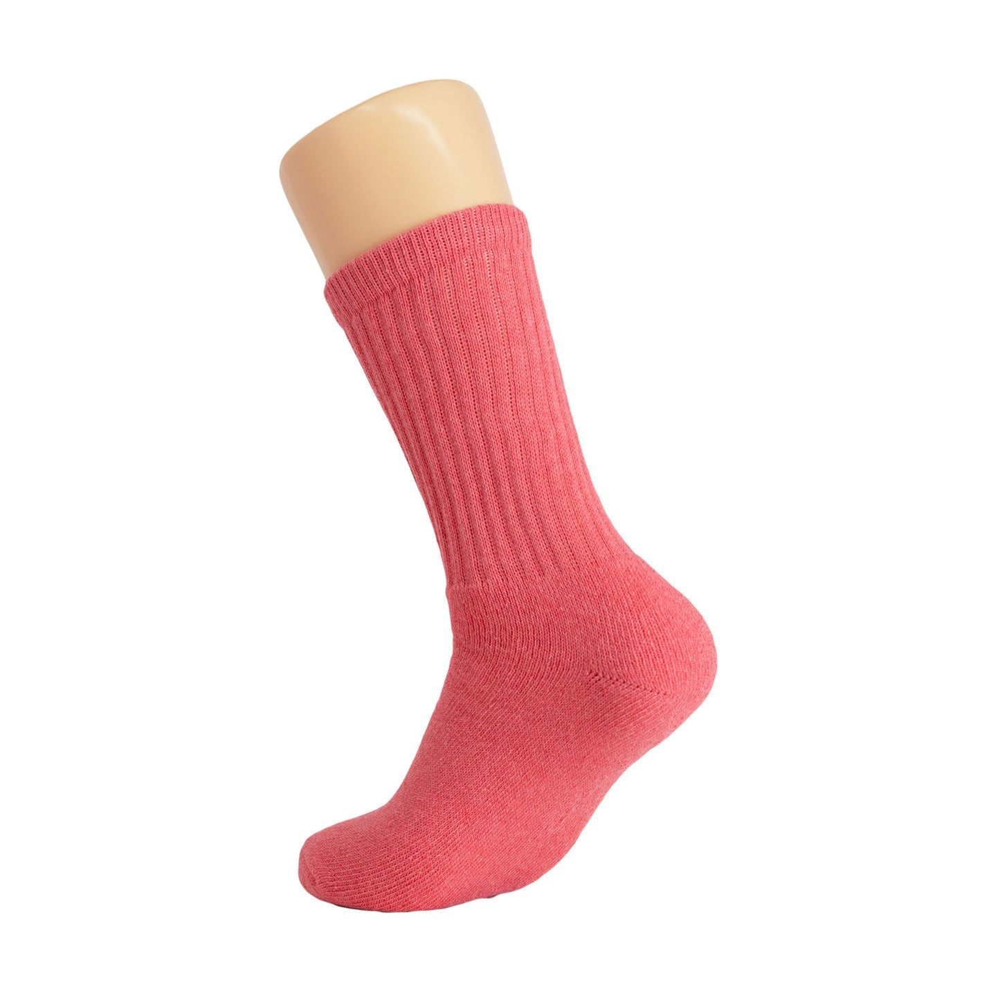 Womens Rose Red Cotton Crew Socks 3 Pack Size 5-10 Soft Breathable Cushioned Fit