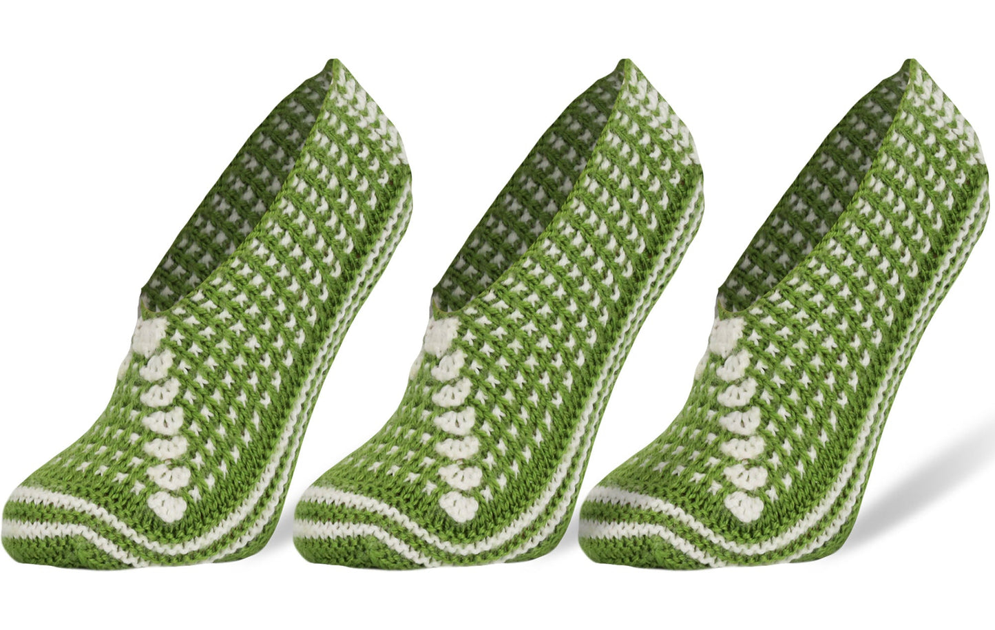 Crochet Slipper Socks for Women 3 Pairs Handmade Soft Cozy Knit Size 5-7