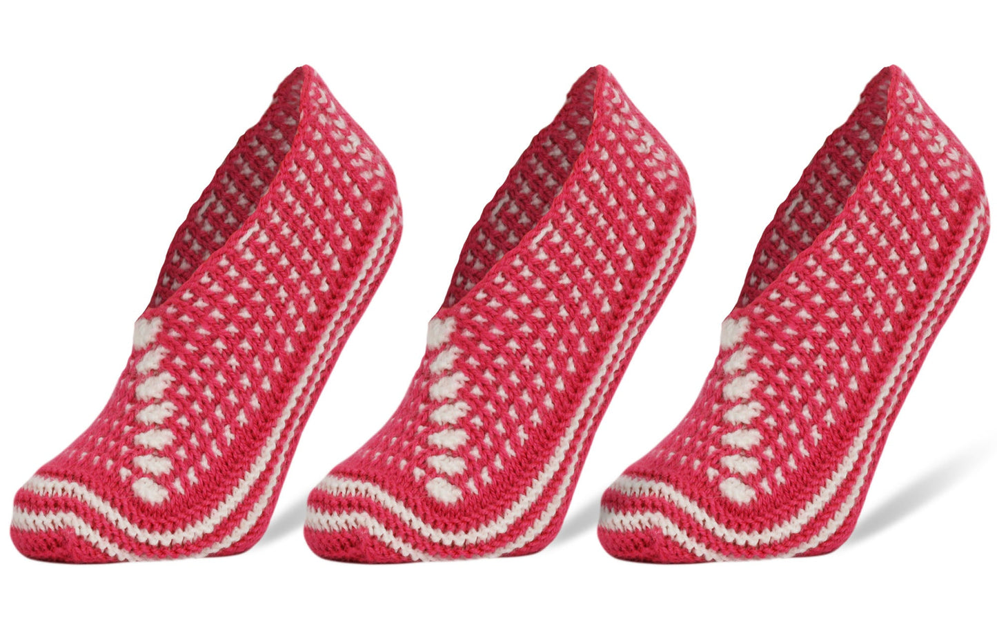 Crochet Slipper Socks for Women 3 Pairs Handmade Soft Cozy Knit Size 5-7