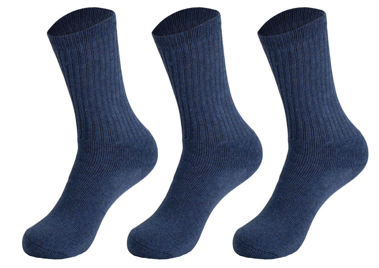 Women Cotton Crew Socks Black 3 Pack Size 5-10 Athletic Soft Cushion Everyday