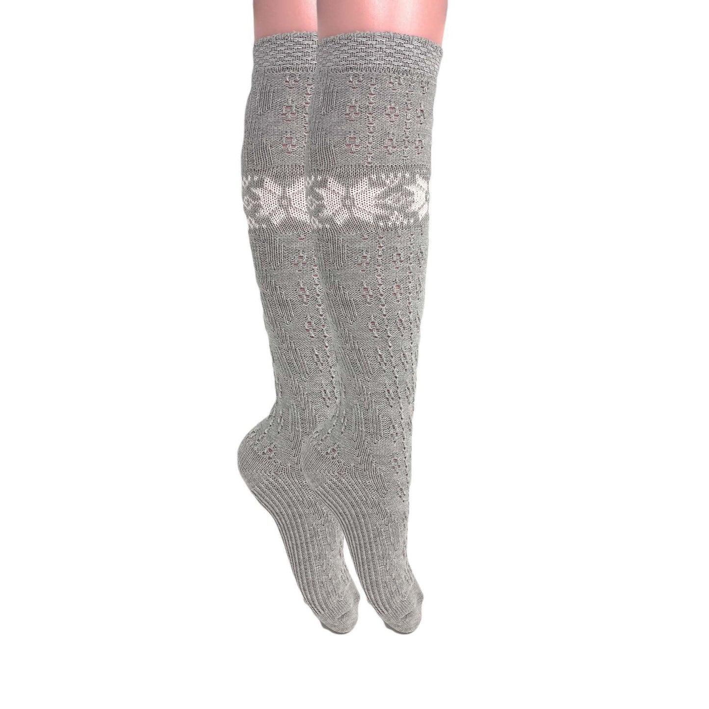Women’s Cotton Knee-High Lace Socks Vintage Style Soft Breathable Fit Size 5-10
