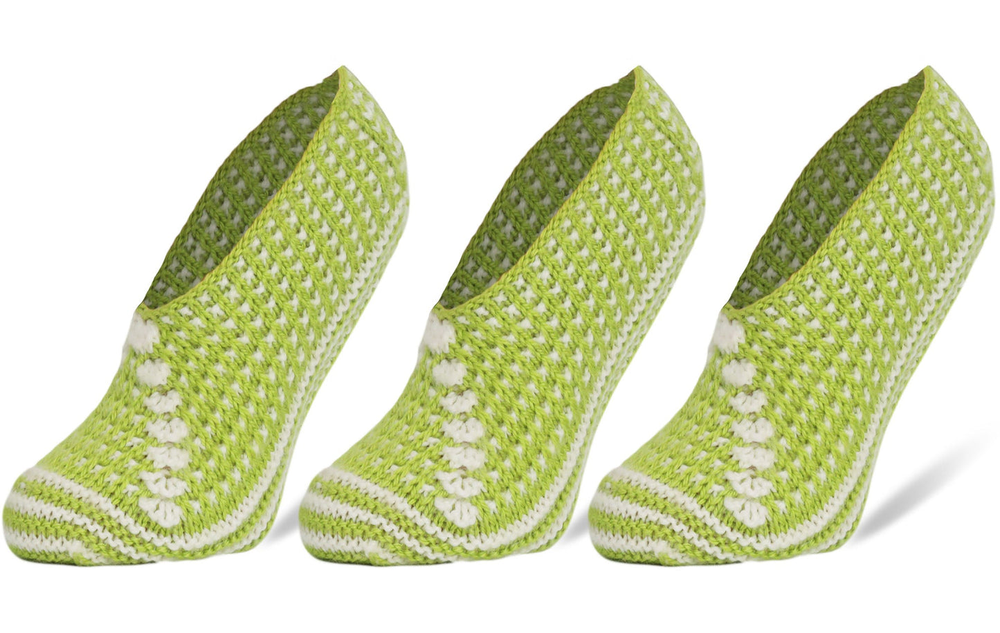 Crochet Slipper Socks for Women 3 Pairs Handmade Soft Cozy Knit Size 5-7