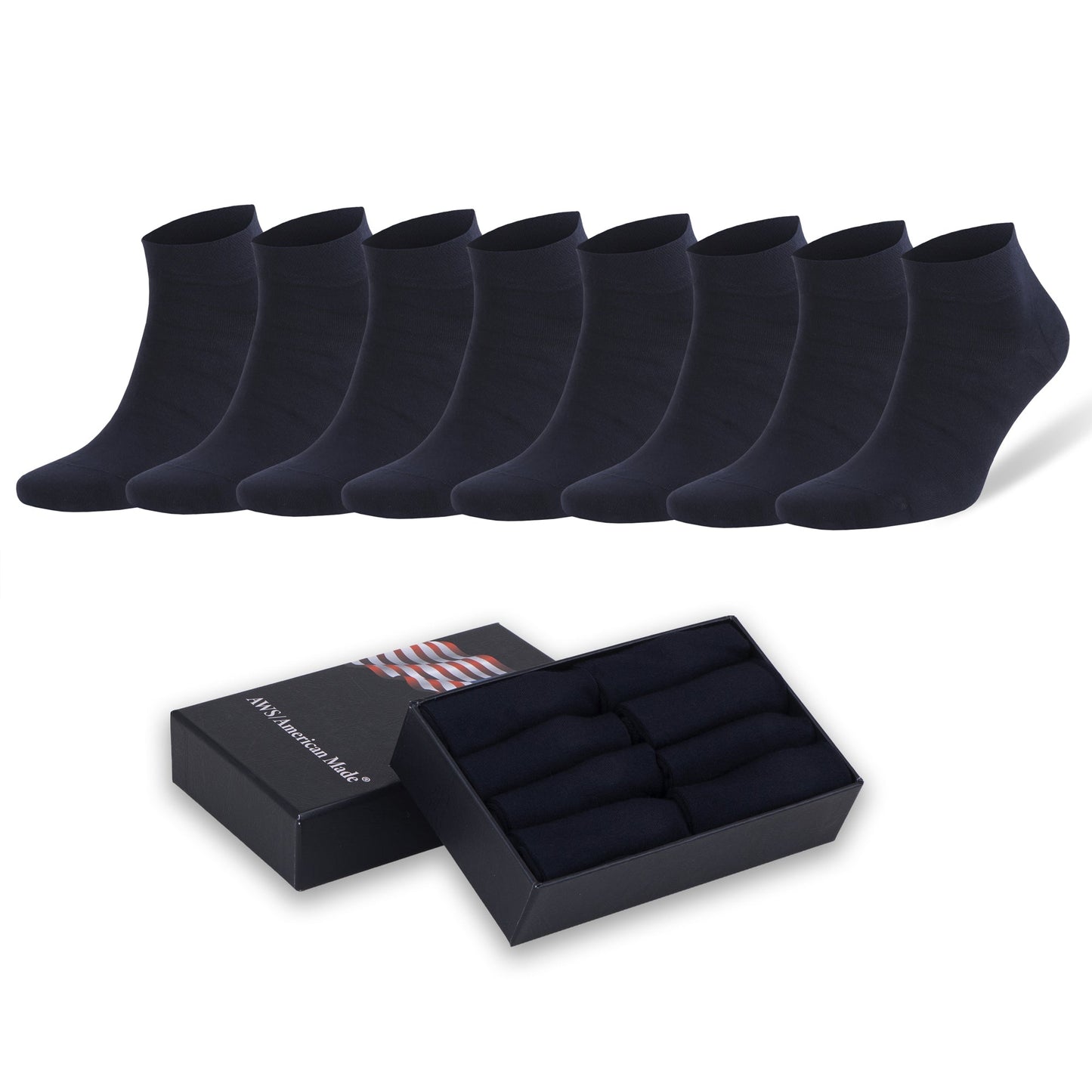 Men's Bamboo Ankle Socks 8 Pairs Odor Control Moisture Wicking Breathable Gift Set