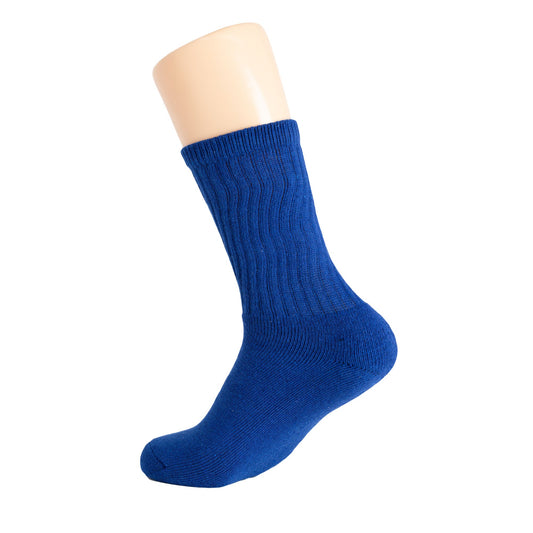 Women's royal blue cotton crew socks, 3 pairs