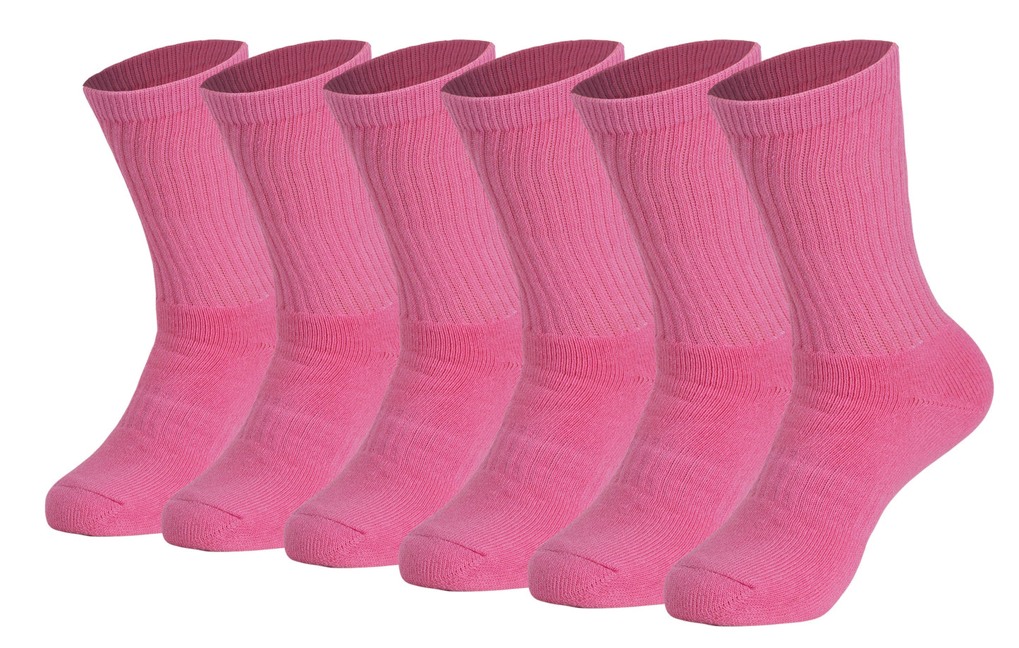 Men’s Crew Socks 6 Pairs Cotton Cushioned Breathable Athletic Size 5-11 Fit