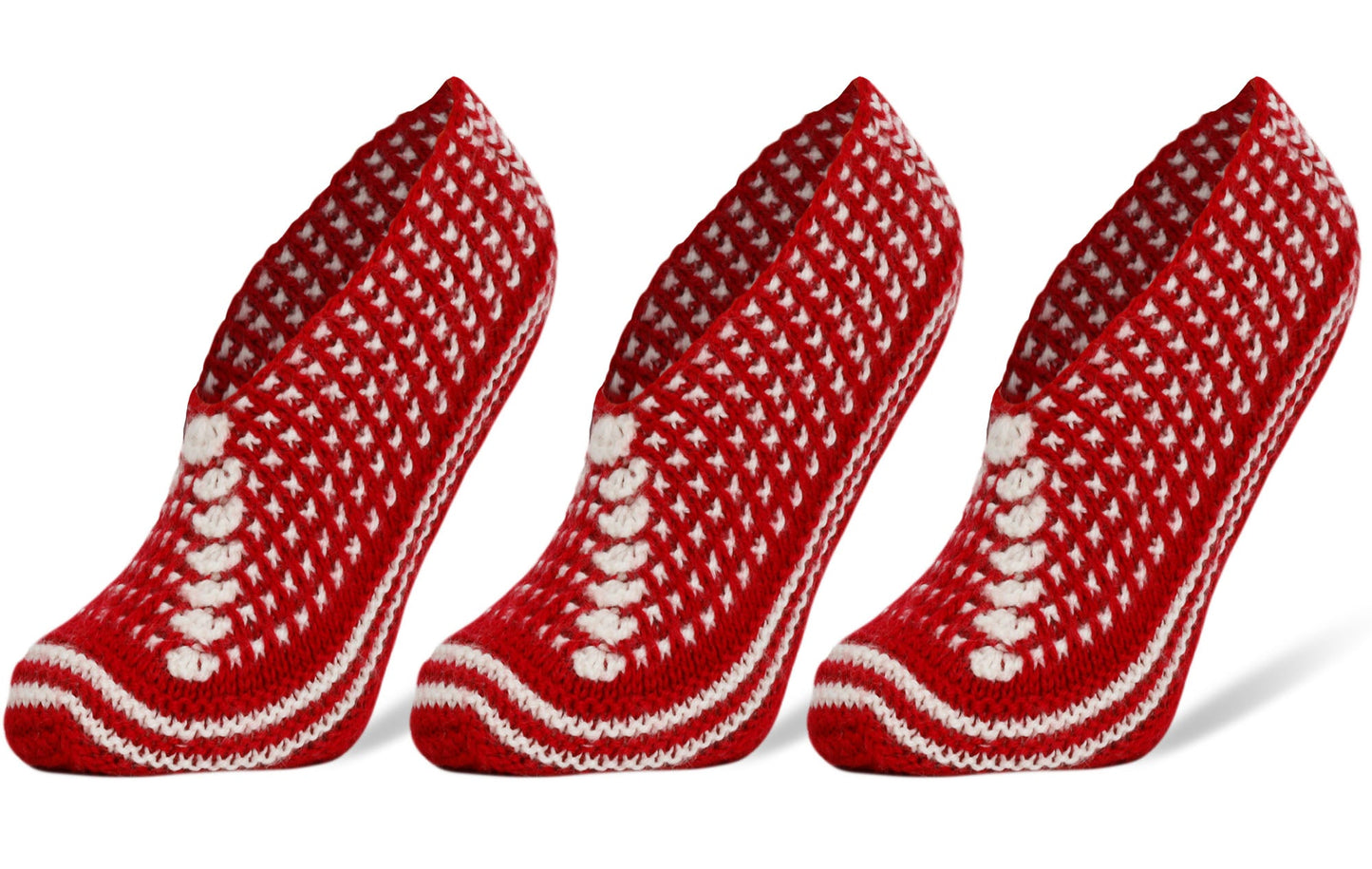 Crochet Slipper Socks for Women 3 Pairs Handmade Soft Cozy Knit Size 5-7