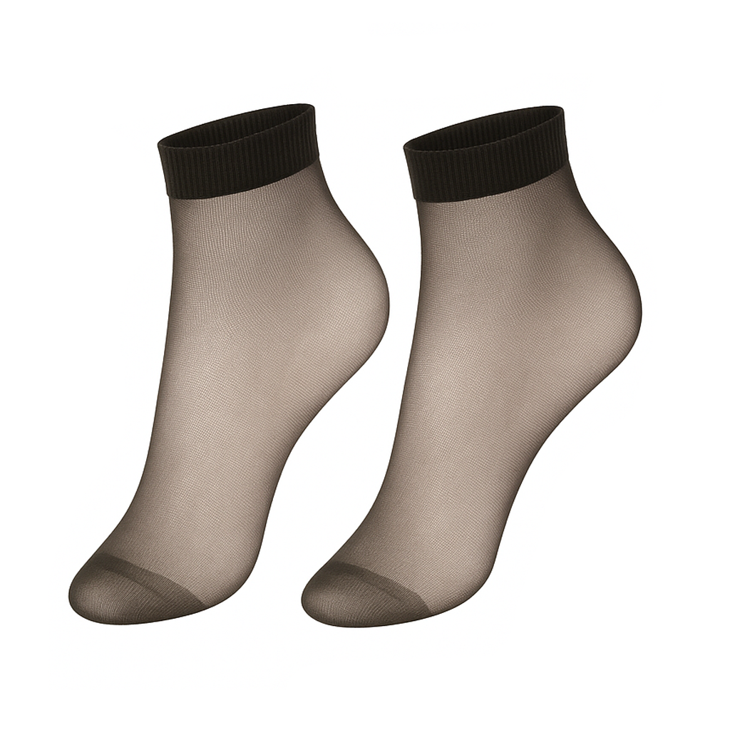Women’s Sheer Ankle Socks 10 Pairs Transparent Nylon Thin Dress Hosiery
