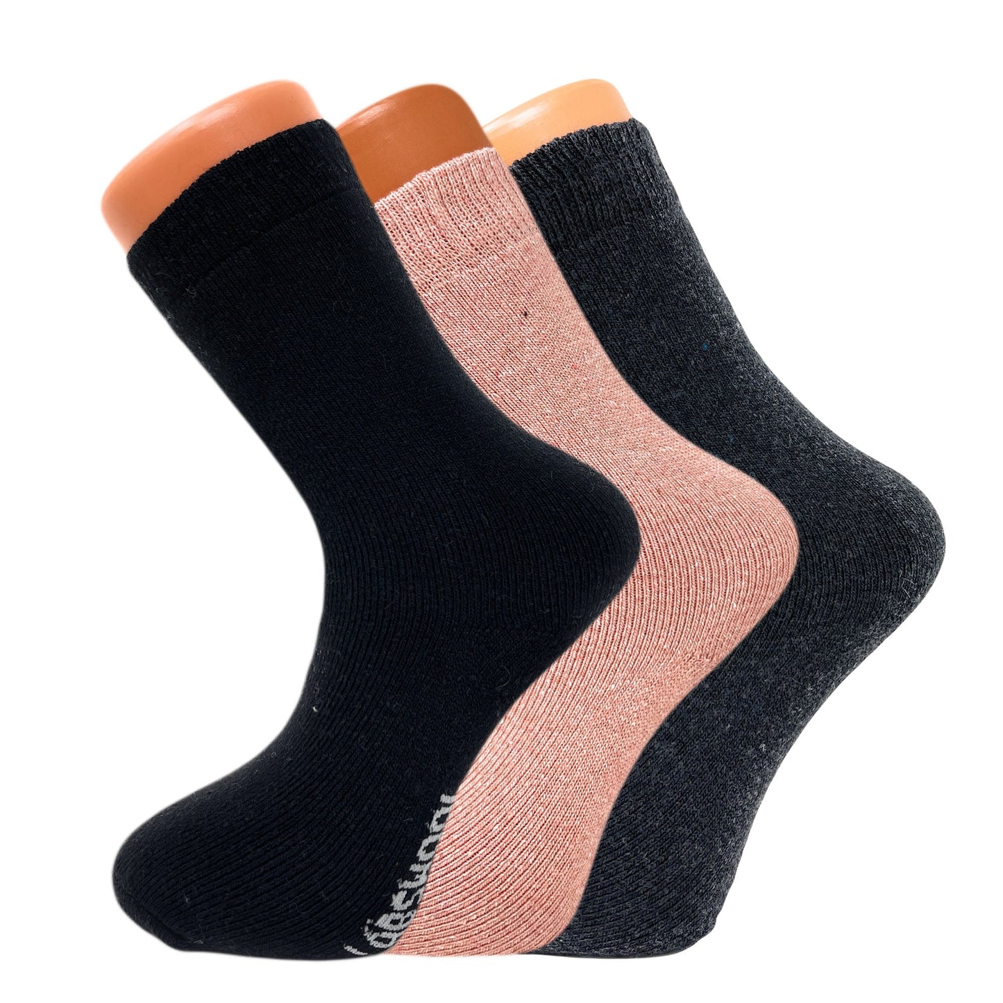 3 Pairs Women’s Thermal Wool Crew Socks Size 5-7 Warm Soft Winter Essentials