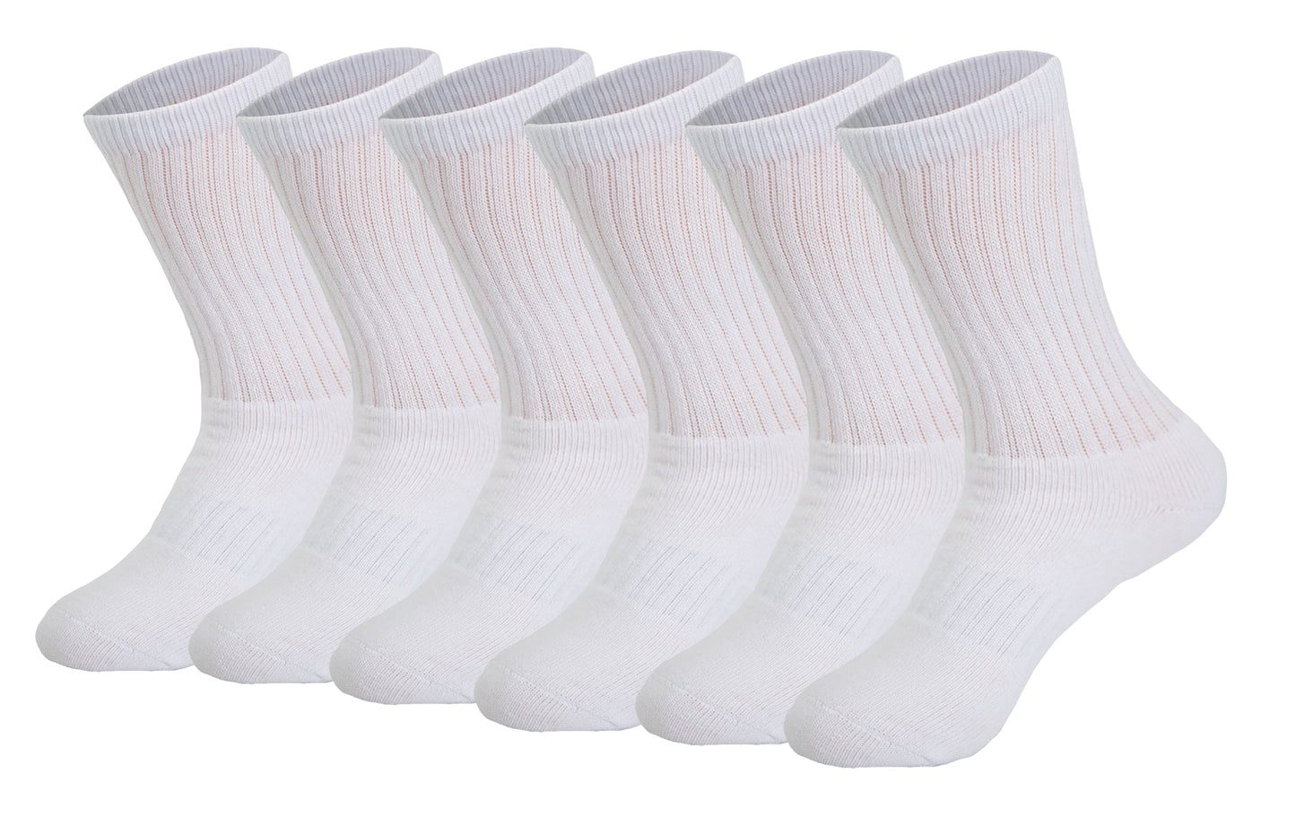Men’s Crew Socks 6 Pairs Cotton Cushioned Breathable Athletic Size 5-11 Fit
