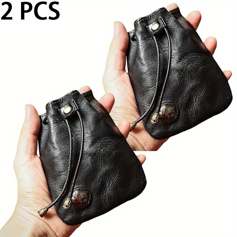Mini Viking Sporran Coin Purse Keychain Top-Grain Leather Waist Bag 1pc