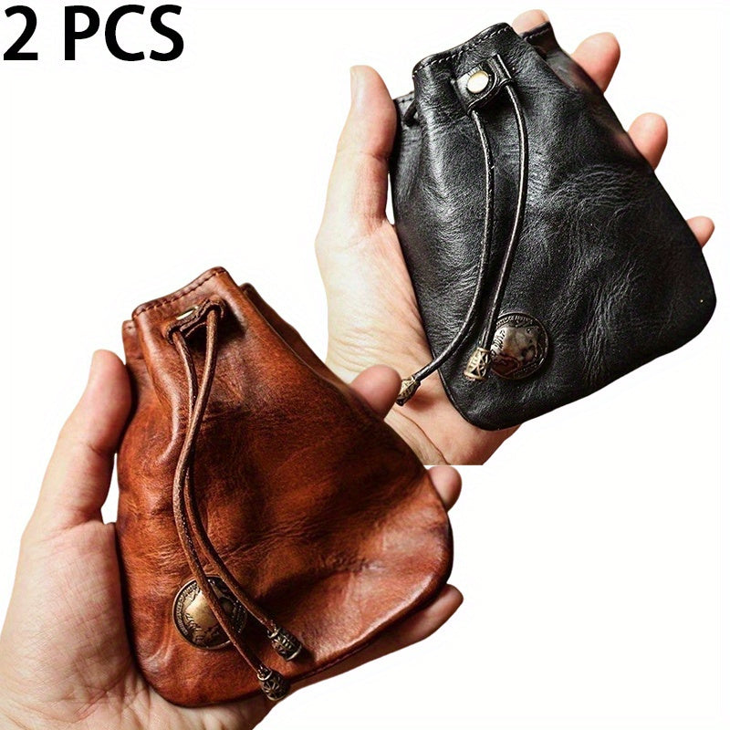 Mini Viking Sporran Coin Purse Keychain Top-Grain Leather Waist Bag 1pc
