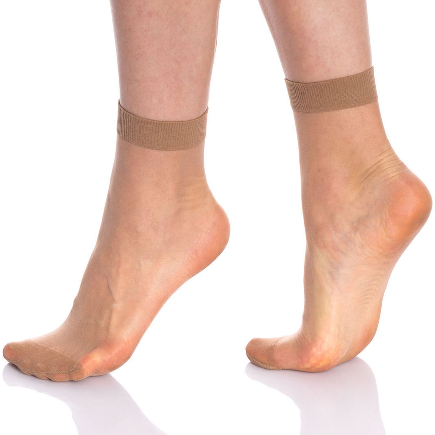 10 Pairs Women’s Sheer Ankle Socks 15 Denier Lightweight Mesh Fit One Size