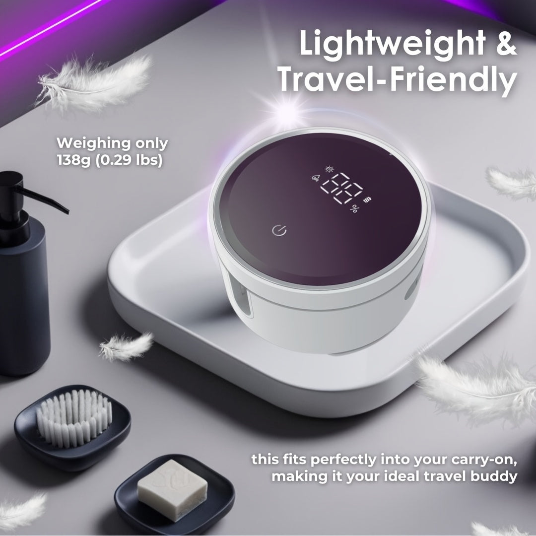 Smart Toothbrush Dryer Wall Mount USB LED Display Rotating Sterilizer ABS White