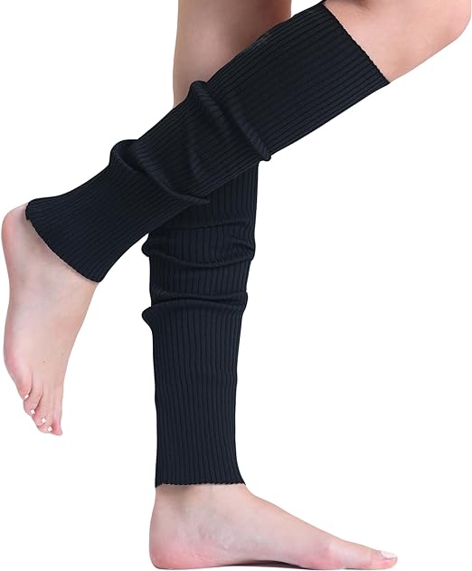 1 Pair Women’s Cotton Leg Warmers 21” Long – Soft Knit for Cold Weather & Dance