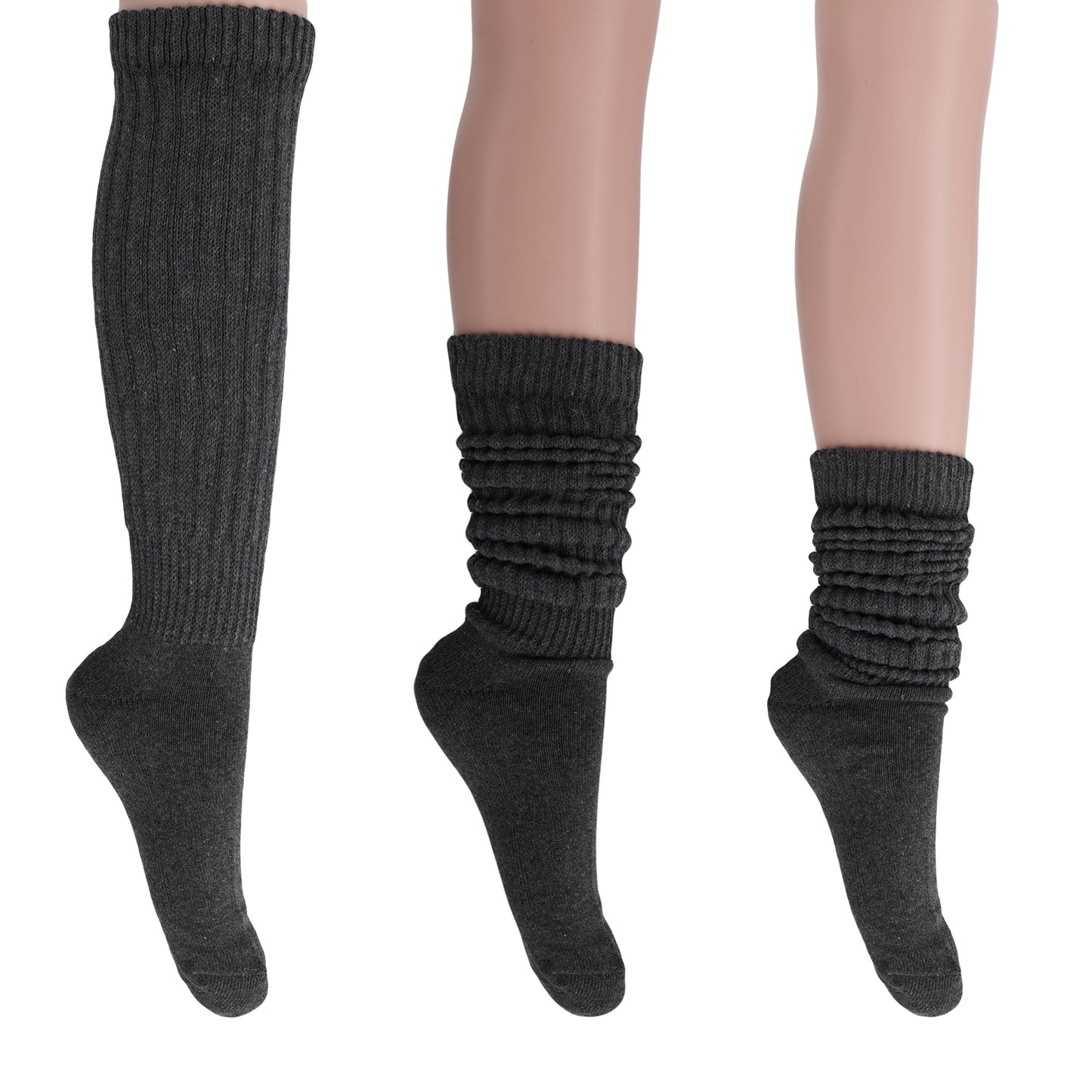 Women's Extra Long Heavy Slouch Cotton Socks – 3 Pairs Size 5-10