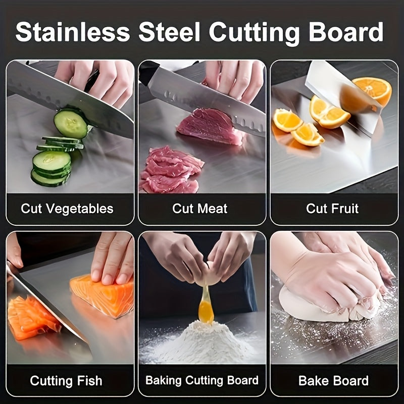 Titanium 2024 Double-Sided Stainless Steel Cutting Board 15x10 Kitchen