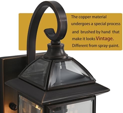 ShinYouneL Outdoor Wall Lantern 18.5 in Oil-Rubbed Bronze Open Box