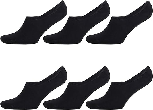 6 Pairs Men’s Bamboo No Show Loafer Socks Moisture Wicking Soft Size 8-11.5