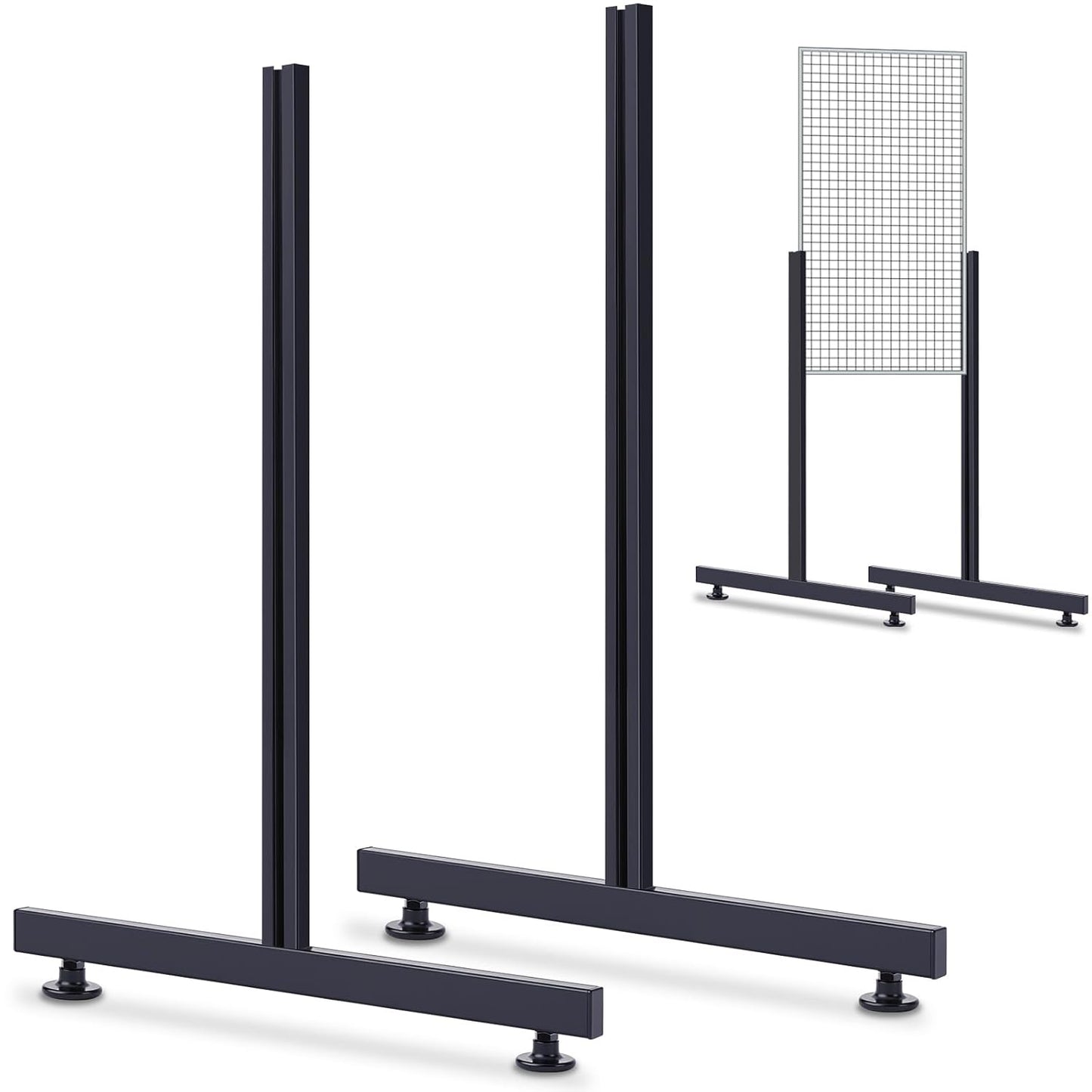 Grid Wall Panel Legs Set of 4 Heavy Duty T Base Retail Display Stand Black
