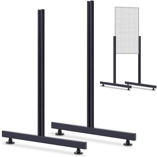 Grid Wall Panel Legs Set of 4 Heavy Duty T Base Retail Display Stand Black