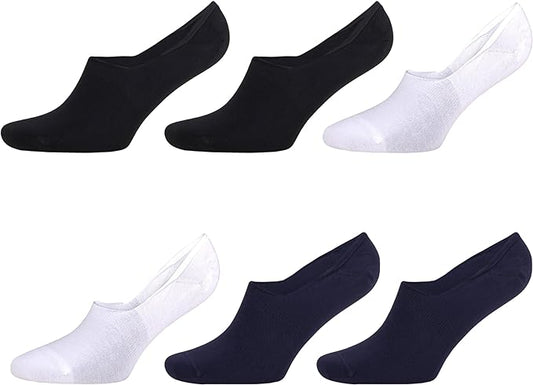 6 Pairs Men’s Bamboo No Show Loafer Socks Moisture Wicking Soft Size 8-11.5