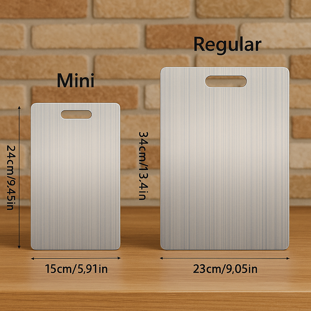 Titanium 2024 Double-Sided Stainless Steel Cutting Board 15x10 Kitchen