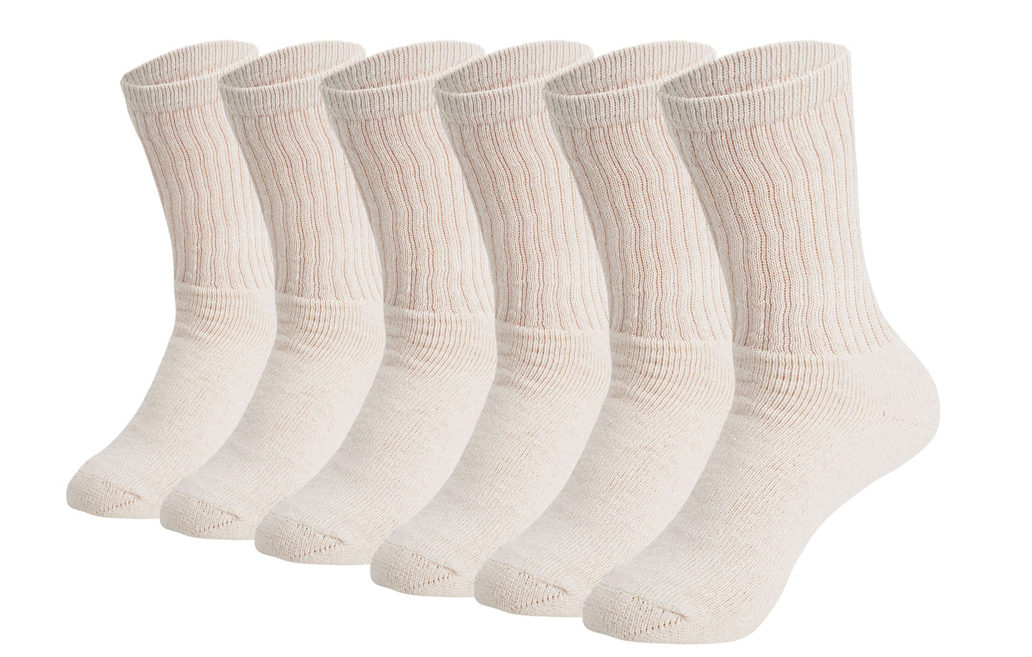 Men’s Crew Socks 6 Pairs Cotton Cushioned Breathable Athletic Size 5-11 Fit