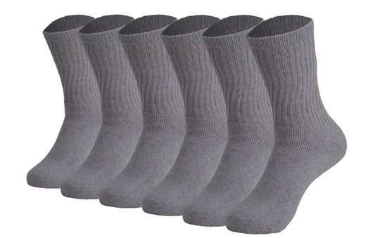 Men’s Crew Socks 6 Pairs Cotton Cushioned Breathable Athletic Size 5-11 Fit