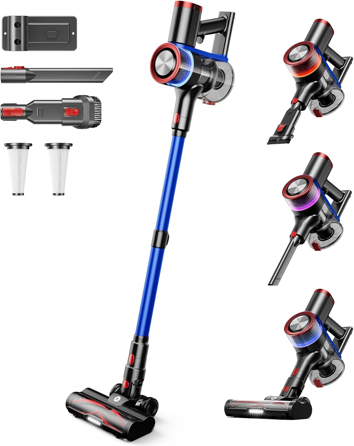 NADALY Cordless Stick Vacuum Cleaner 500W 40KPA Pet Hair Hardwood Floor