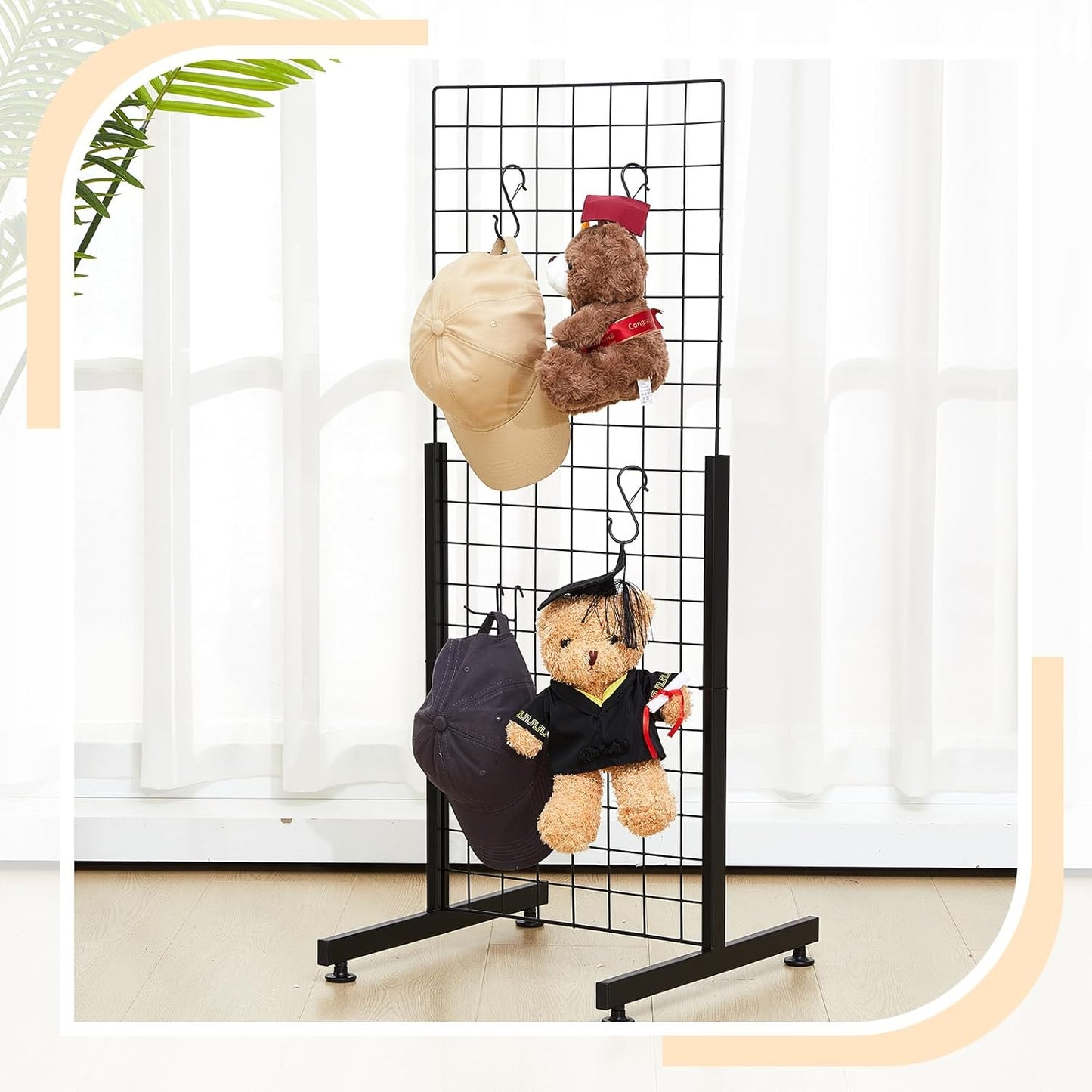 Grid Wall Panel Legs Set of 4 Heavy Duty T Base Retail Display Stand Black