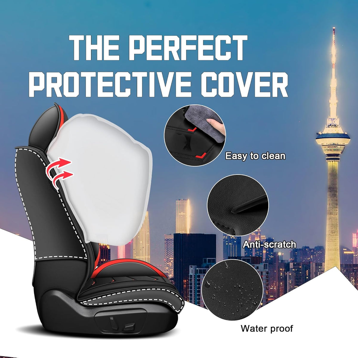 Premium Nappa Leather Car Seat Covers Toyota Camry 2000-2026 Black 5-Seats