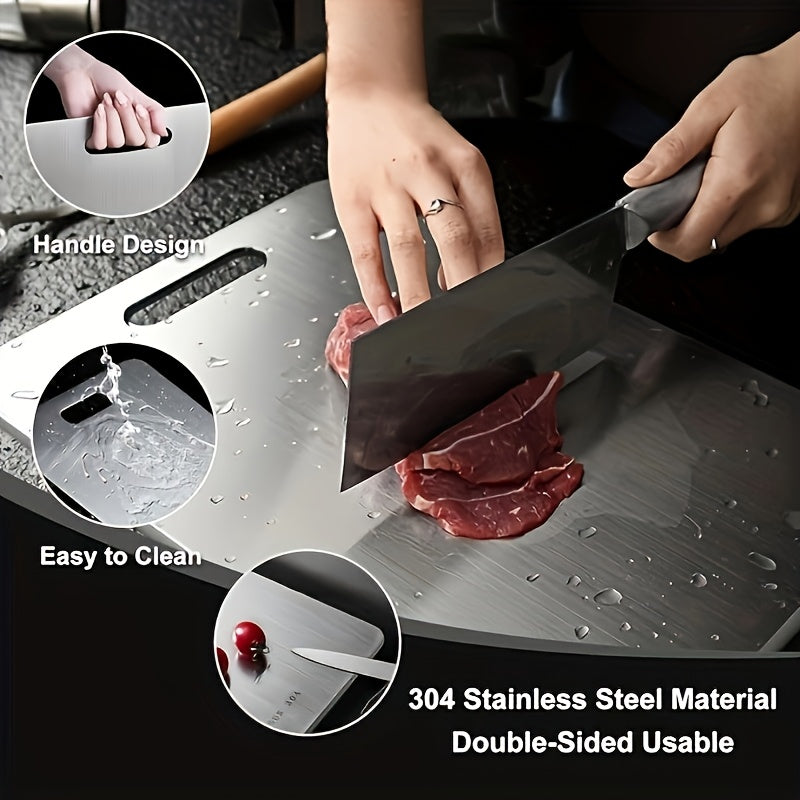 Titanium 2024 Double-Sided Stainless Steel Cutting Board 15x10 Kitchen
