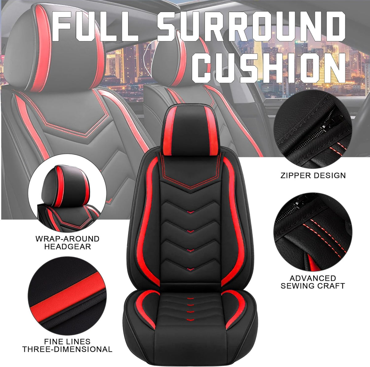 Premium Nappa Leather Car Seat Covers Toyota Camry 2000-2026 Black 5-Seats